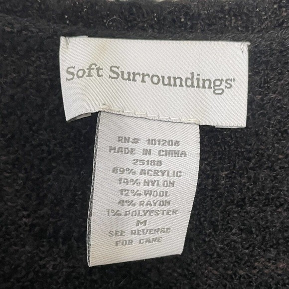 Soft Surroundings Raku Tunic Asymmetrical Hem Striped Lagenlook Medium 25188 - Picture 3 of 5